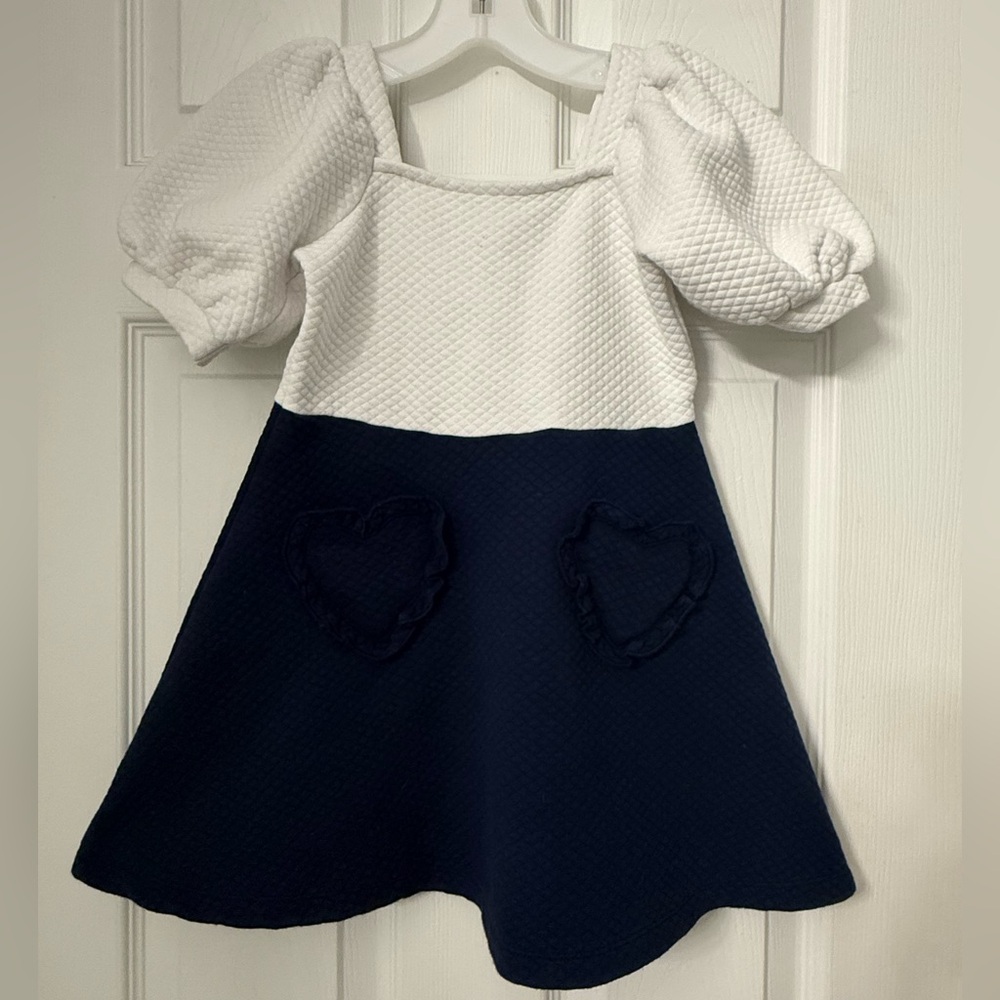 Janie and Jack white and navy dress
